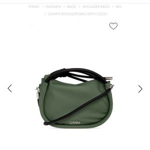 Gianni Crossbody, green nylon bag with leather trim